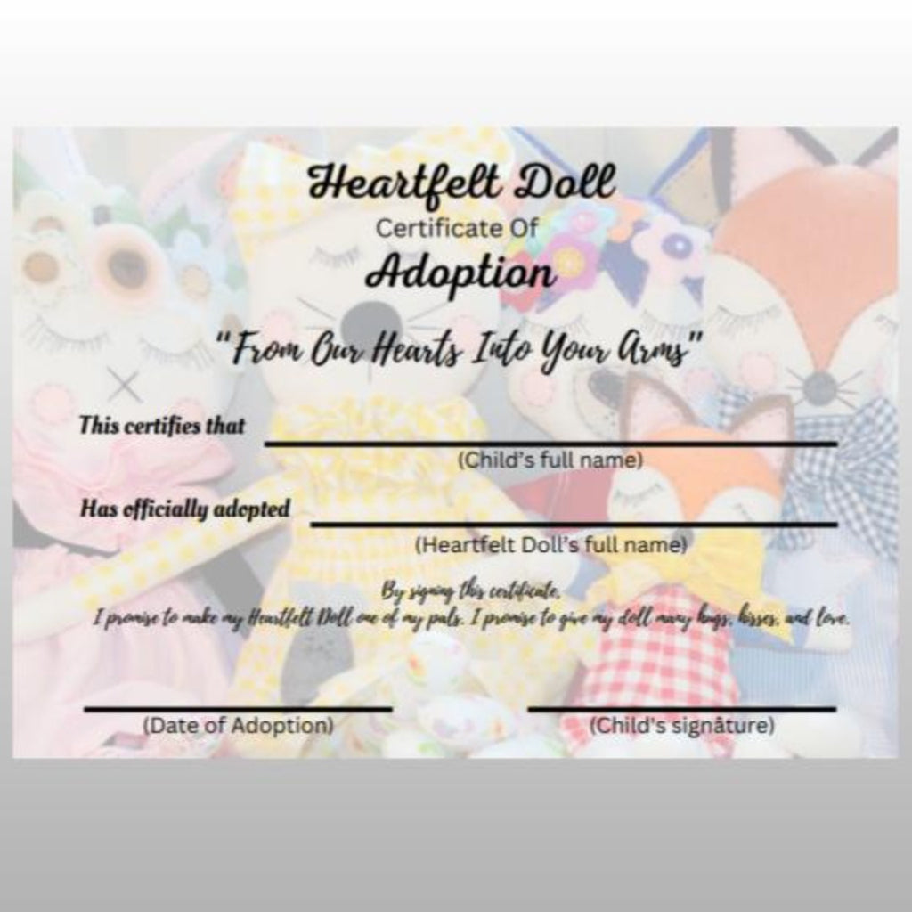 adoption-certificates-heartfelt-doll-patterns for Free Printable Doll Adoption Certificate Adoption Certificates – Heartfelt Doll Patterns for Free Printable Doll Adoption Certificate